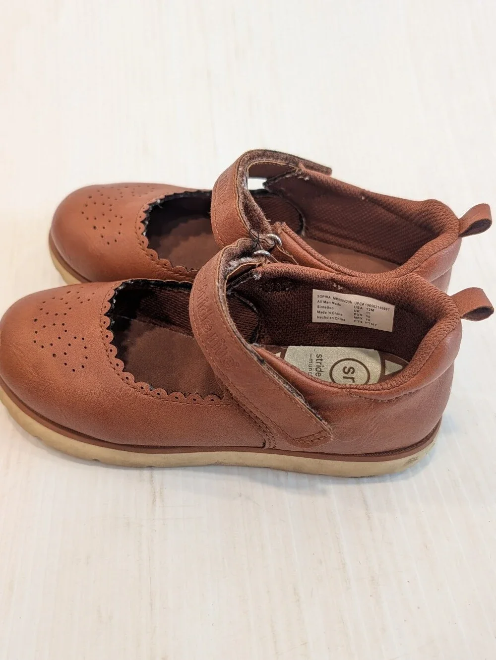 STRIDE RITE Sophia Girls' Brown Mary Jane Strap Shoes Size 12